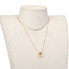 Brass Micro Pave Clear Cubic Zirconia Pendant Necklaces NJEW-JN02955-4