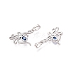 Brass Micro Pave Cubic Zirconia Pendants X-KK-Q073-09P-2
