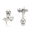 Tarnish Resistant 201 Stainless Steel Barbell Cartilage Earrings EJEW-R147-40-1