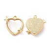 Natural Shell Heart Charms with Brass Findings KK-F855-14G-1