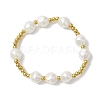 3Pcs 3 Styles 304 Stainless Steel & Resin & ABS Plastic Imitation Pearl Beaded Stretch Bracelet Sets BJEW-JB10874-3