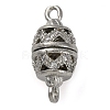 Brass Micro Pave Clear Cubic Zirconia Hollow Oval Connector Charms KK-A230-05B-P-1