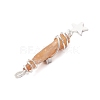 3Pcs 3 Styles Electroplated Natural Quartz Crystal Nuggets Copper Wire Wrapped Pendants PALLOY-JF03128-10-5