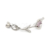 Brass Micro Pave Cubic Zirconia Fold Over Clasps KK-U059-08P-1