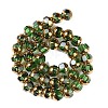 Electroplate Glass Beads Strands EGLA-Q128-04A-FP03-2