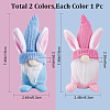 Gorgecraft 2Pcs 2 Colors Easter Cloth Bunny Gnome Doll Ornament AJEW-GF0007-78A-2