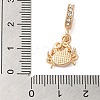 Rack Plating Alloy Rhinestone European Dangle Charms PALLOY-S189-38G-03-3