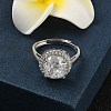 925 Sterling Silver Micro Pave Cubic Zirconia Finger Rings RJEW-B134-01A-03-2