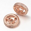 Steering Wheel Brass Micro Pave Cubic Zirconia Beads ZIRC-D044-RG-1