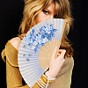 1Pc Bamboo & Silk Folding Fan AJEW-CN0003-91B-4