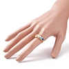 Glass Braided Vortex Finger Ring RJEW-TA00046-03-3