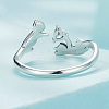 925 Sterling Silver Cubic Zirconia Cuff Rings FS-WG6F047-01-3