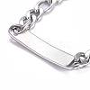 304 Stainless Steel Figaro Chain ID Bracelets X-BJEW-G631-03P-3