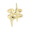 Brass Star Open Cuff Ring for Women RJEW-A042-01A-2