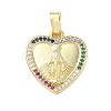 Brass Micro Pave Cubic Zirconia Pendants KK-K368-03A-G-1