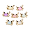 UV Plating Alloy with Mixed Color Glass Rhinestone Pendants FIND-M018-32G-1