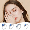4Pcs 4 Style Adjustable Brass Pad Ring Settings KK-WR0001-15-5