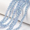 Electroplate Transparent Glass Beads Strands EGLA-A034-T4mm-T07-1
