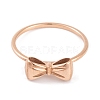 304 Stainless Steel Bowknot Finger Ring for Women RJEW-C086-01-RG-2