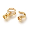 Brass Micro Pave Clear Cubic Zirconia Fold Over Clasps KK-H480-29G-2