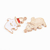 Light Gold Tone Alloy Enamel Pendants ENAM-T018-06-3