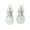 Natural Quartz Crystal Round Pendants G-C114-04P-18-1