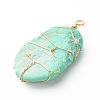 Natural Chrysoprase Pendants PALLOY-JF00871-3