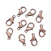 Red Copper Tone Zinc Alloy Lobster Claw Clasps X-E102-NFR-2