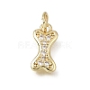 Brass Pave Clear Cubic Zirconia Charms CU-L001-07G-1