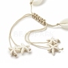 Acrylic Shell Braided Bead Bracelet with Synthetic Turquoise(Dyed) Starfish BJEW-JB08058-01-6