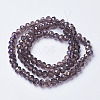 Electroplate Transparent Glass Beads Strands X-EGLA-A034-T4mm-F09-2