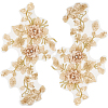 3D Flower Polyester Embroidery Sew on Appliques PATC-WH0012-33C-1