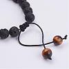 Lava Rock Braided Bead Bracelets BJEW-JB02954-01-3