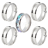 SUNNYCLUE 5Pcs 201 Stainless Steel Grooved Finger Ring Settings FIND-SC0003-16P-1
