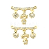 Rack Plating Brass Micro Pave Clear Cubic Zirconia Pendants KK-R157-12C-G-1