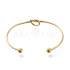 Ion Plating(IP) 304 Stainless Steel Knot Cuff Bangles for Women BJEW-M233-04G-3