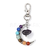 Wire Wrapped Chakra Synthetic & Natural Mixed Stone & Alloy Moon Pendant Decorations HJEW-JM01575-1