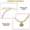 ANATTASOUL 18K Real Gold Plated Natural Green Aventurine Oval Pendant Necklaces & Stud Earrings & Link Bracelet SJEW-AN0001-51-3