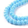 Electroplate Opaque Solid Color Glass Beads Strands EGLA-A034-P8mm-L11-3