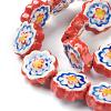 Handmade Porcelain Flower Beads Strands PORC-G006-14D-3