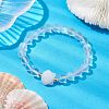 8mm Round Synthetic Moonstone Beaded Stretch Bracelets BJEW-JB10374-2