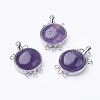 Natural Amethyst Box Clasps G-E427-06P-2