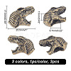  3Pcs 3 Colors Dinosaur Head Shaped Brass Beads KK-NB0002-95-2