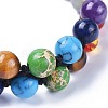 Natural/Synthetic Gemstone Braided Bead Bracelets BJEW-JB04225-3