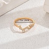 Shiny Brass LOVE Ring with Cubic Zirconia for Women Casual Holiday OT5986-5-1