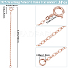 3Pcs 925 Sterling Silver Cable Chain Extender BJEW-BBC0003-32B-2
