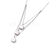 Stainless Steel Pendant Necklaces and Stud Earrings Sets SJEW-O099-M-4