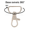 Zinc Alloy Swivel D Rings Lobster Claw Clasps X-E341-8-2