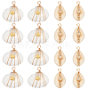 20Pcs 2 Styles Natural Cowrie Shell/Spiral Shell Copper Wire Wrapped Pendants FIND-SC0014-25-1
