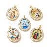 Brass Micro Pave Cubic Zirconia Pendants ZIRC-E006-03G-1